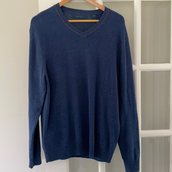 Blue with multicolor design cotton sweater - Picture 1 of 1